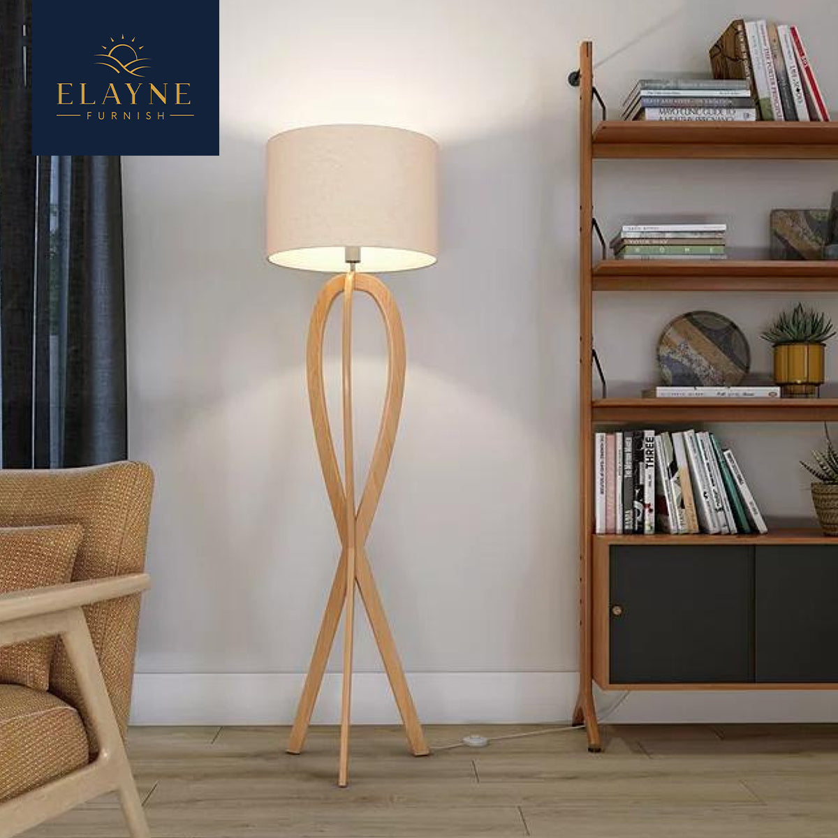 Curve Wooden Floor Lamp