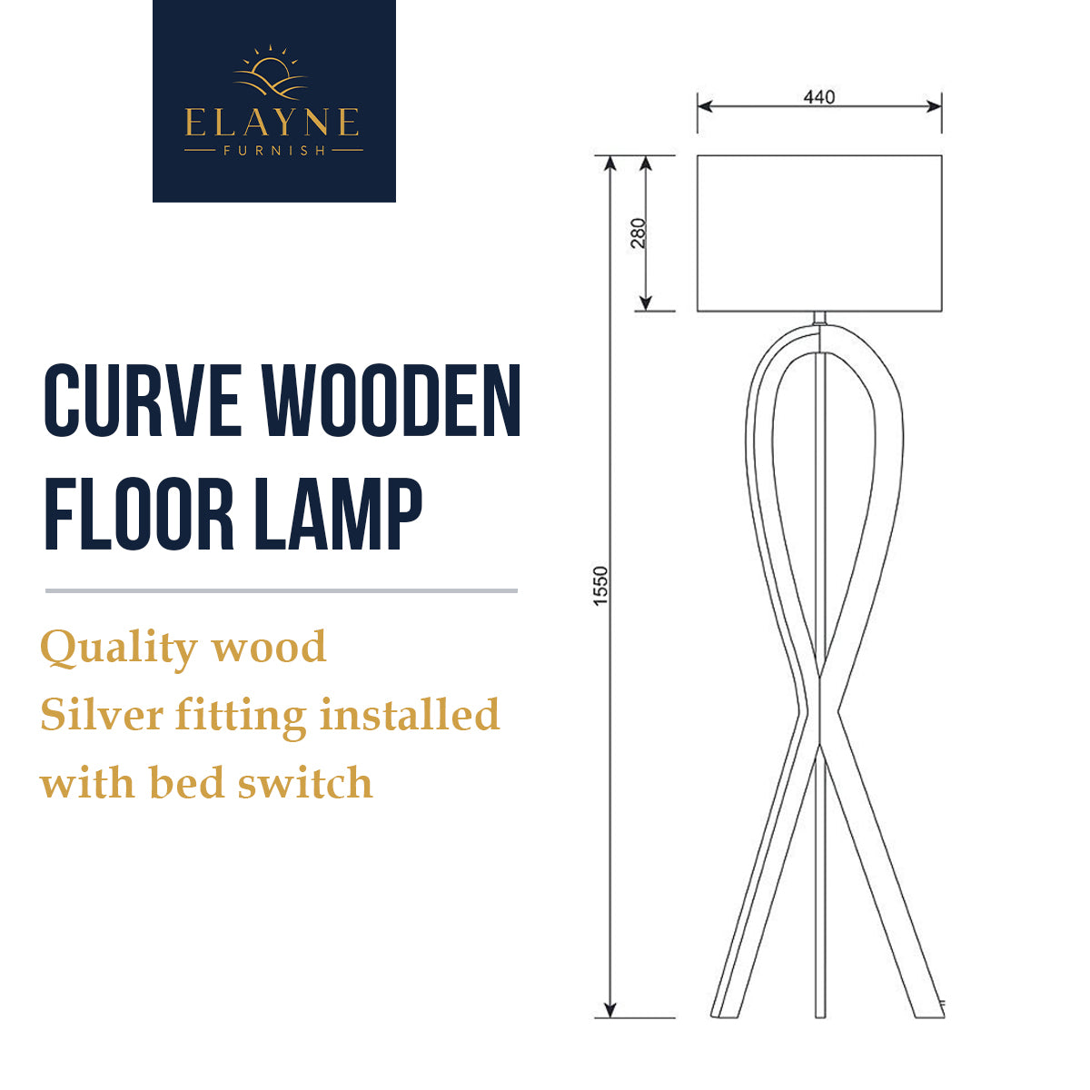 Curve Wooden Floor Lamp