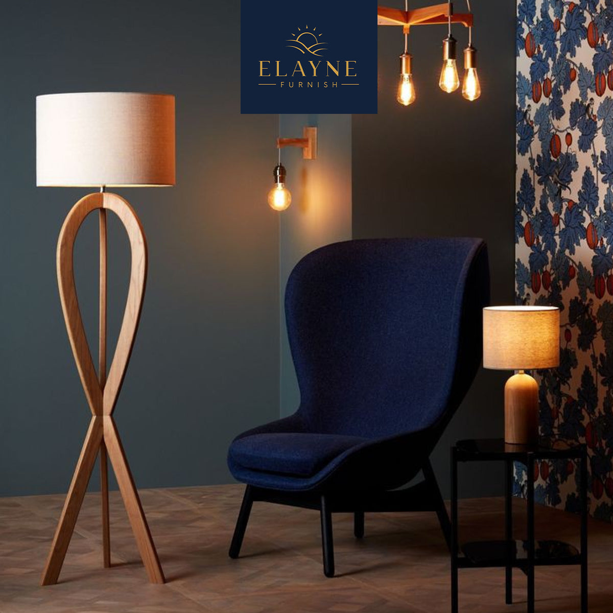 Curve Wooden Floor Lamp