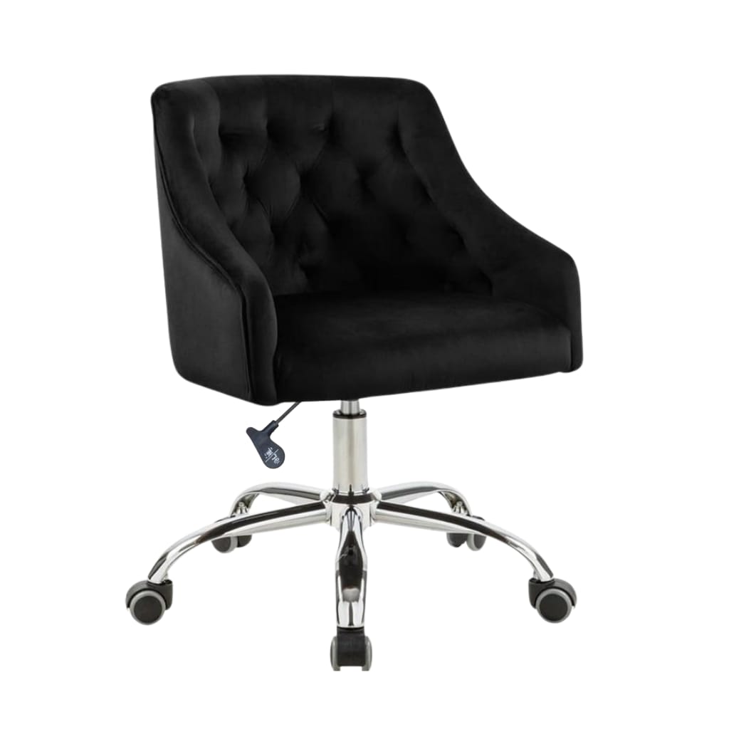 Noir Black Silver Edition – 360°Dagree Swivel Chair | Elayne Furnish