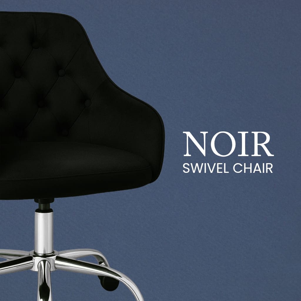 Noir Black Silver Edition – 360°Dagree Swivel Chair | Elayne Furnish